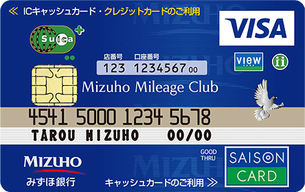 みずほマイレージクラブカードセゾンSuicaの券面画像