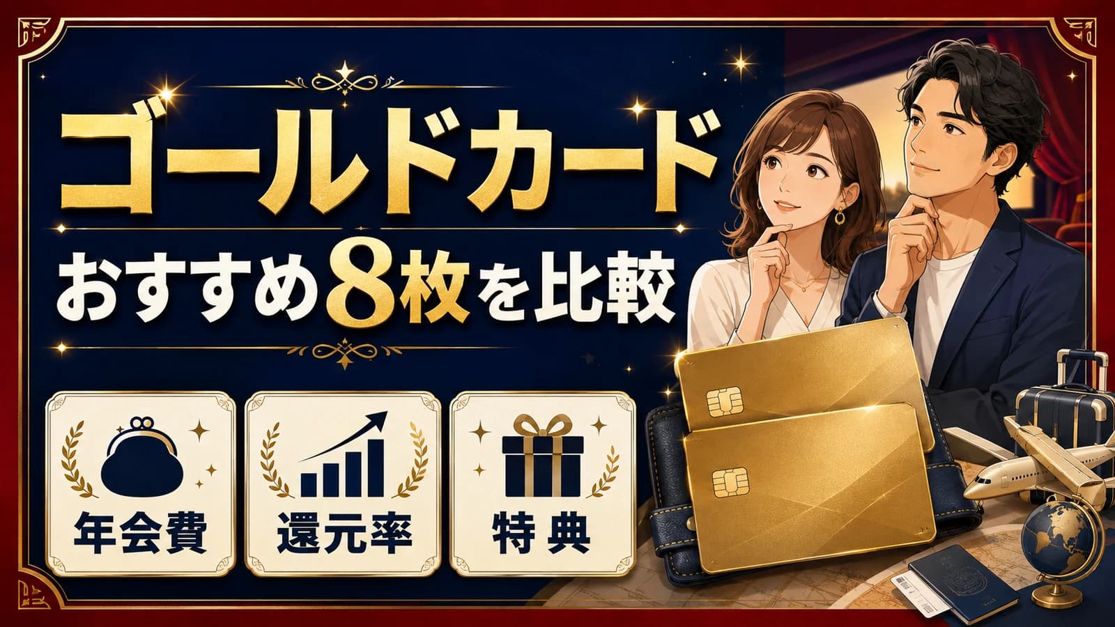 【2026年10月最新】ゴールドカードおすすめ8枚を年会費・還元率・特典で比較